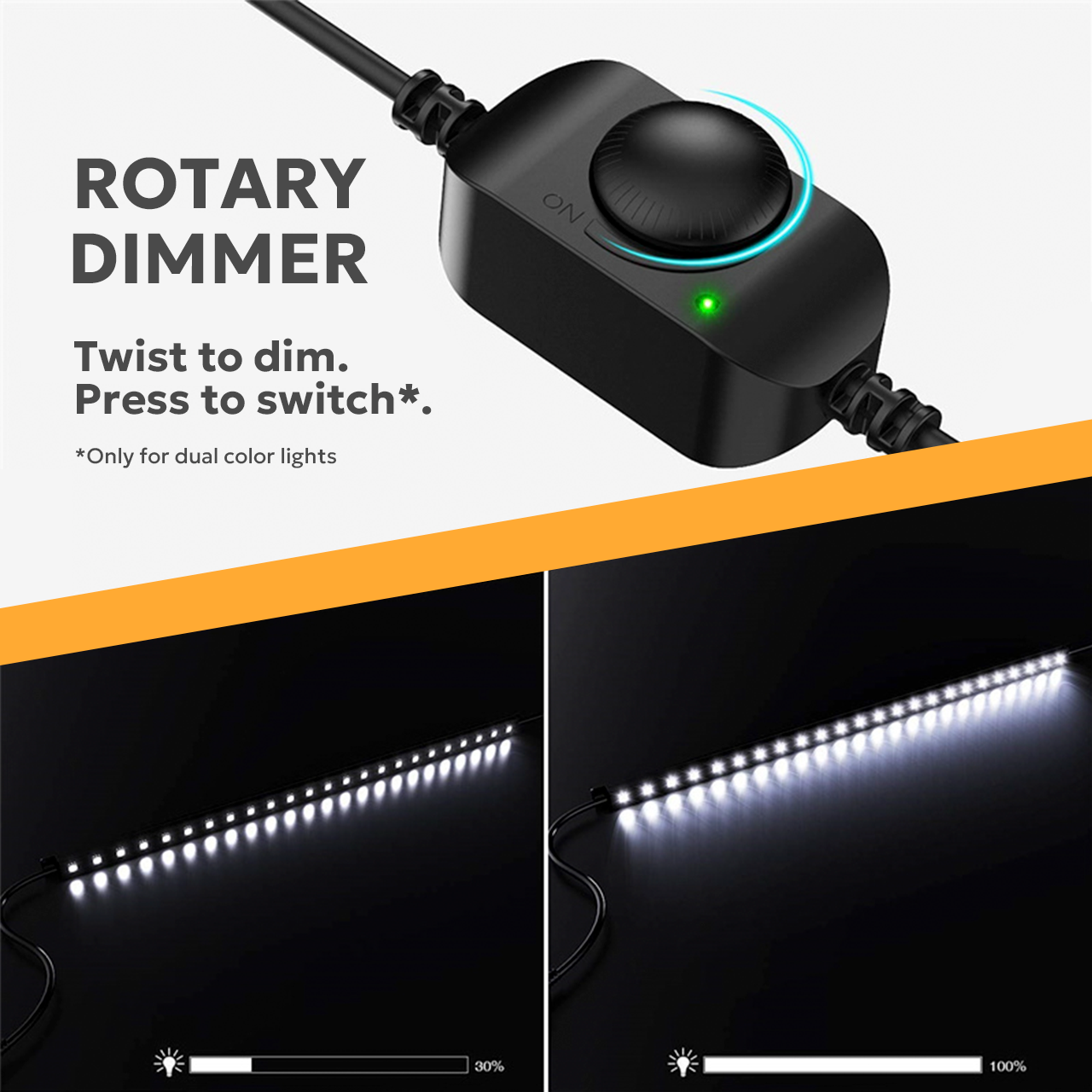 3-Bar Camping Awning DIY Light Kit, White LED, Aluminum Classic, Dimmable