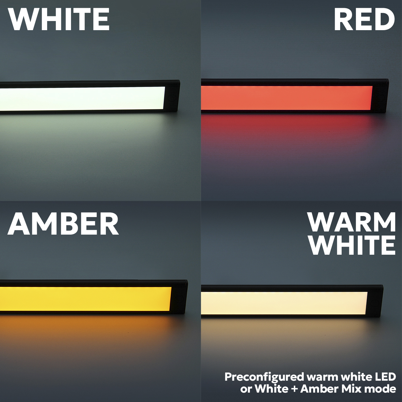 Flat Interior Light - 12V Touch Dimmer Dual Color - 260mm 410mm Models Available