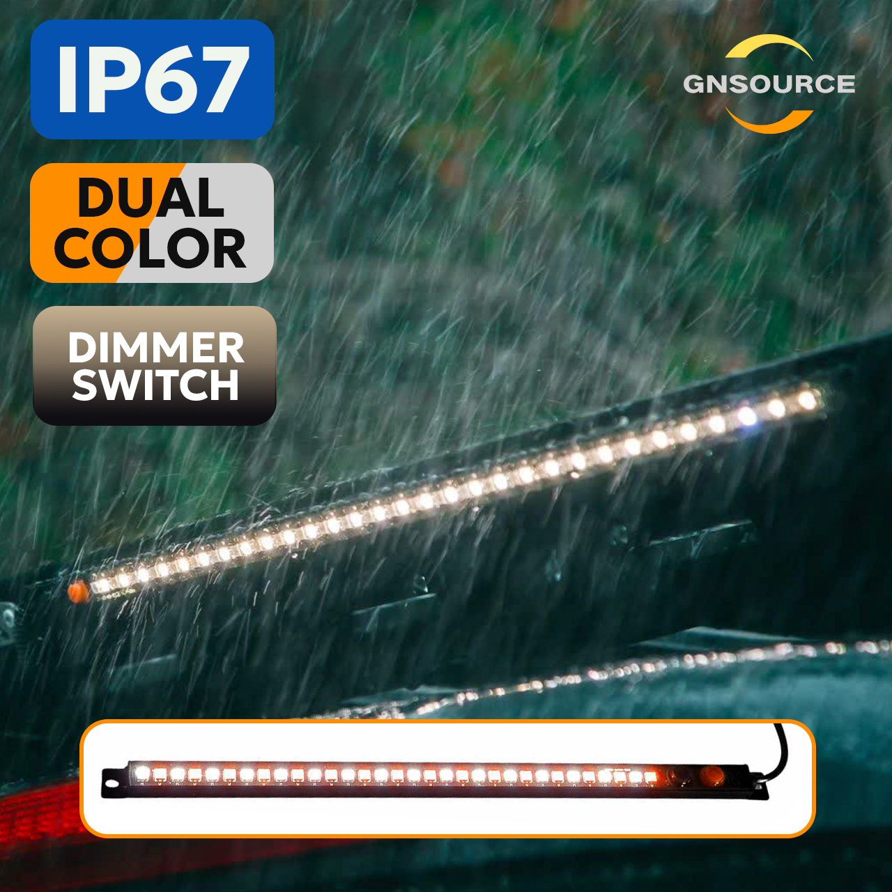 Aluminum Classic Light Strip - Dual Color, Dual Dimmer Switch - 30cm 60cm 90cm 100cm available