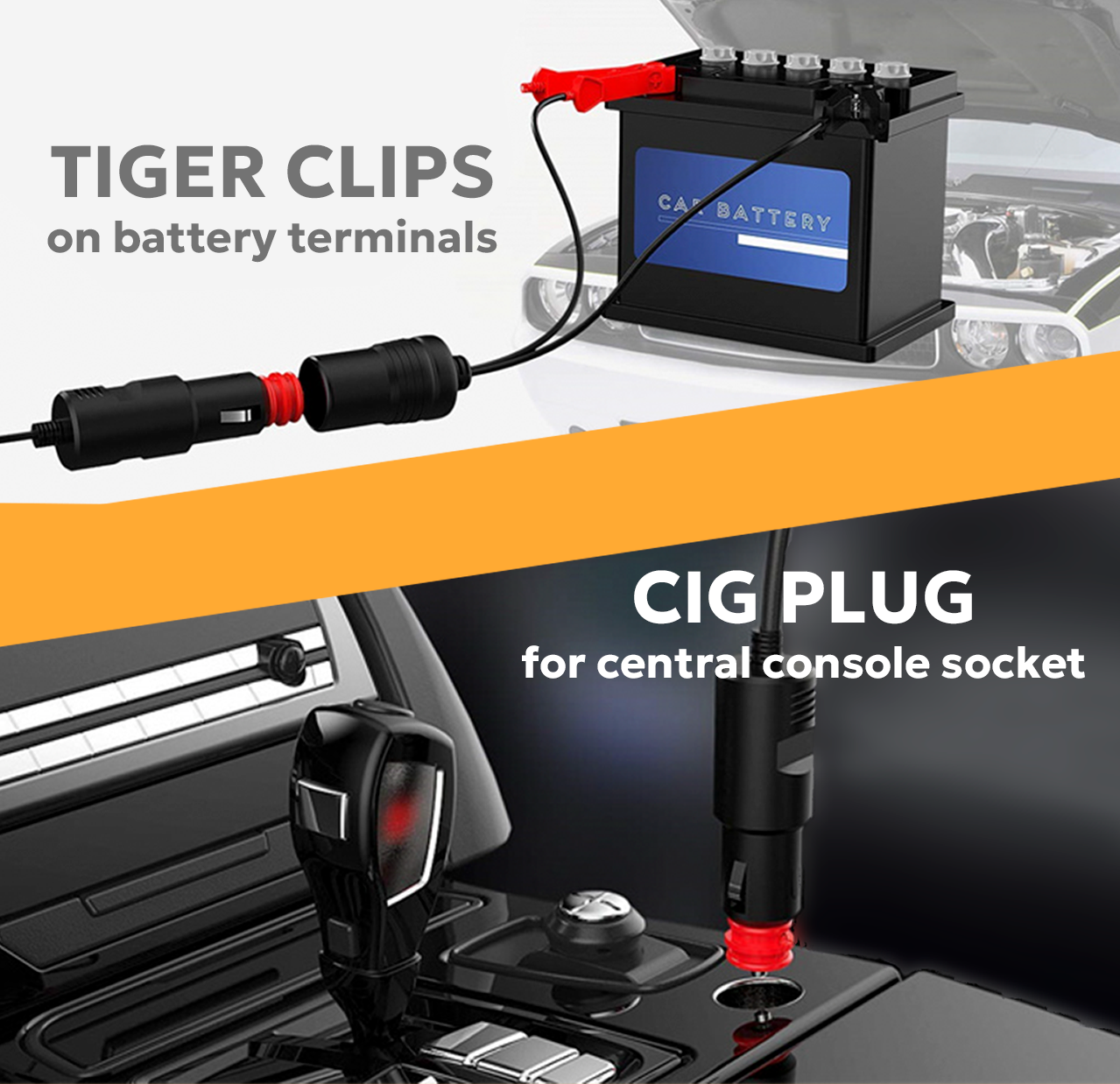 12V Cig Plug Power Supply Cable - DC5521 Output 1.2M 3M 5M Available