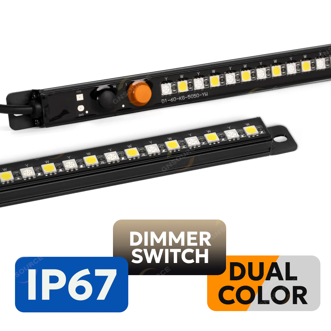 Aluminum Classic Light Strip - Dual Color, Dual Dimmer Switch - 90cm