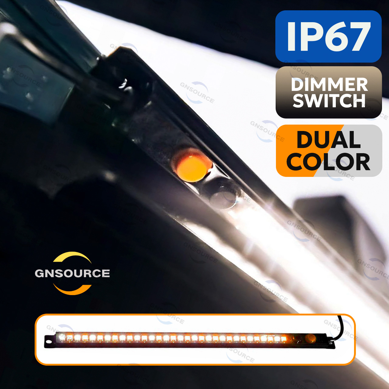 Aluminum Classic Light Strip - Dual Color, Dual Dimmer Switch - 90cm