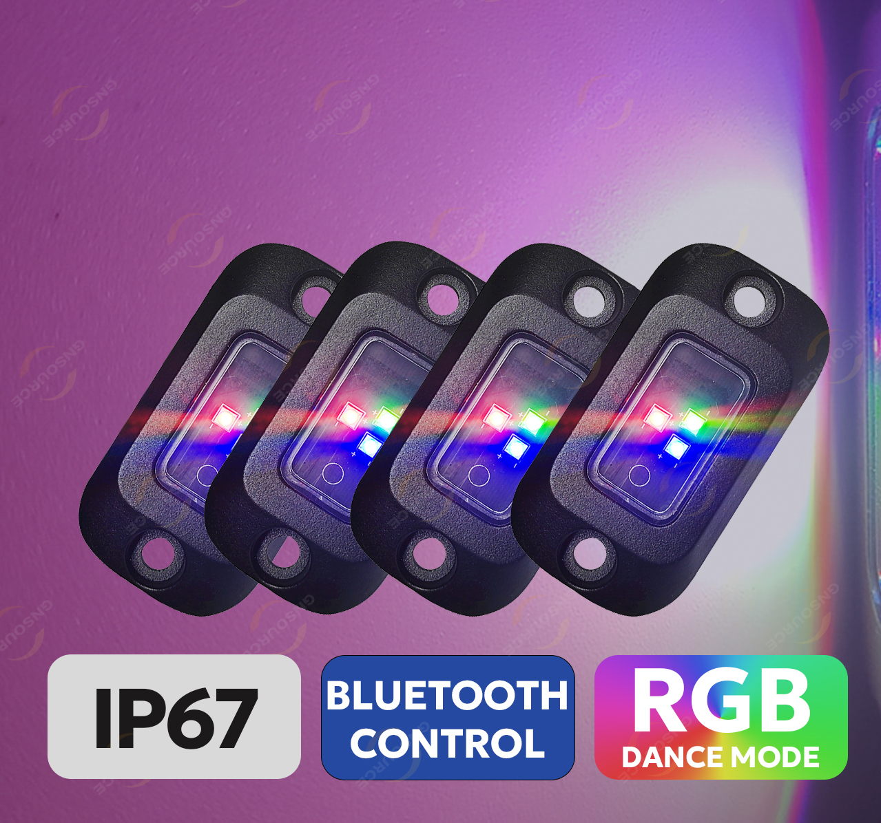 RGB LED Rock Light Bluetooth Kit for 4WD Underglow