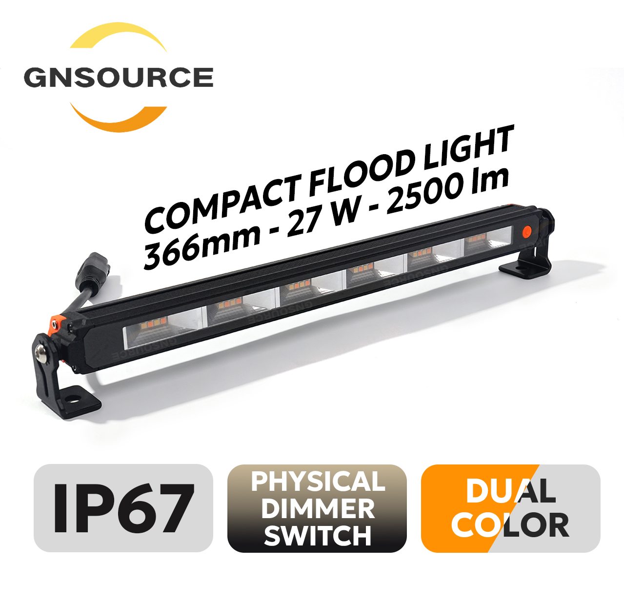 Compact Flood Lights 366mm - Super Powerful Compact Offroad Roof Rack Light 10-30V Multivolt